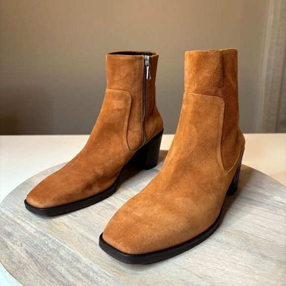 Rag & Bone Women's Axel Mid Boots‎ In Cinnamon Leather Suede $395 Size 8.5 - Picture 2 of 10